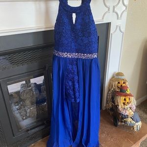 Blue Speechless kids romper dress